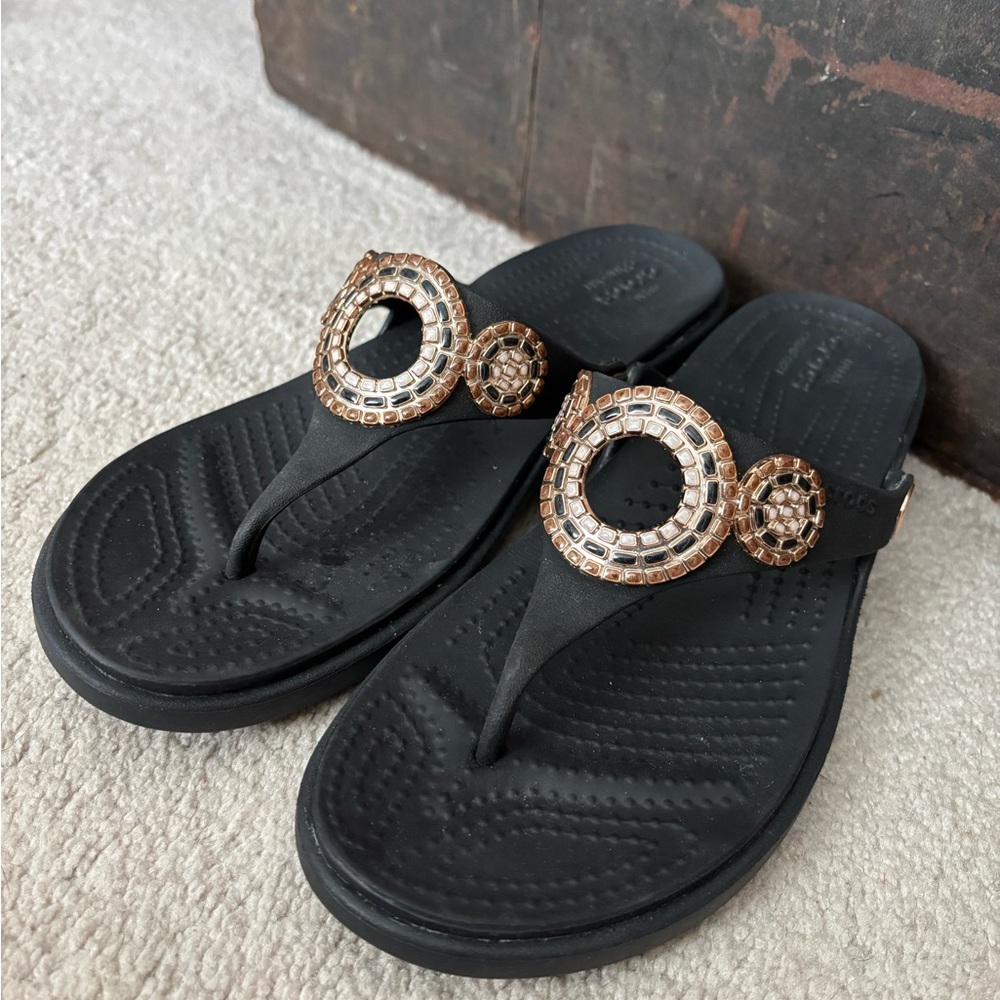 Crocs Diamonte Wedge Flip Flops
